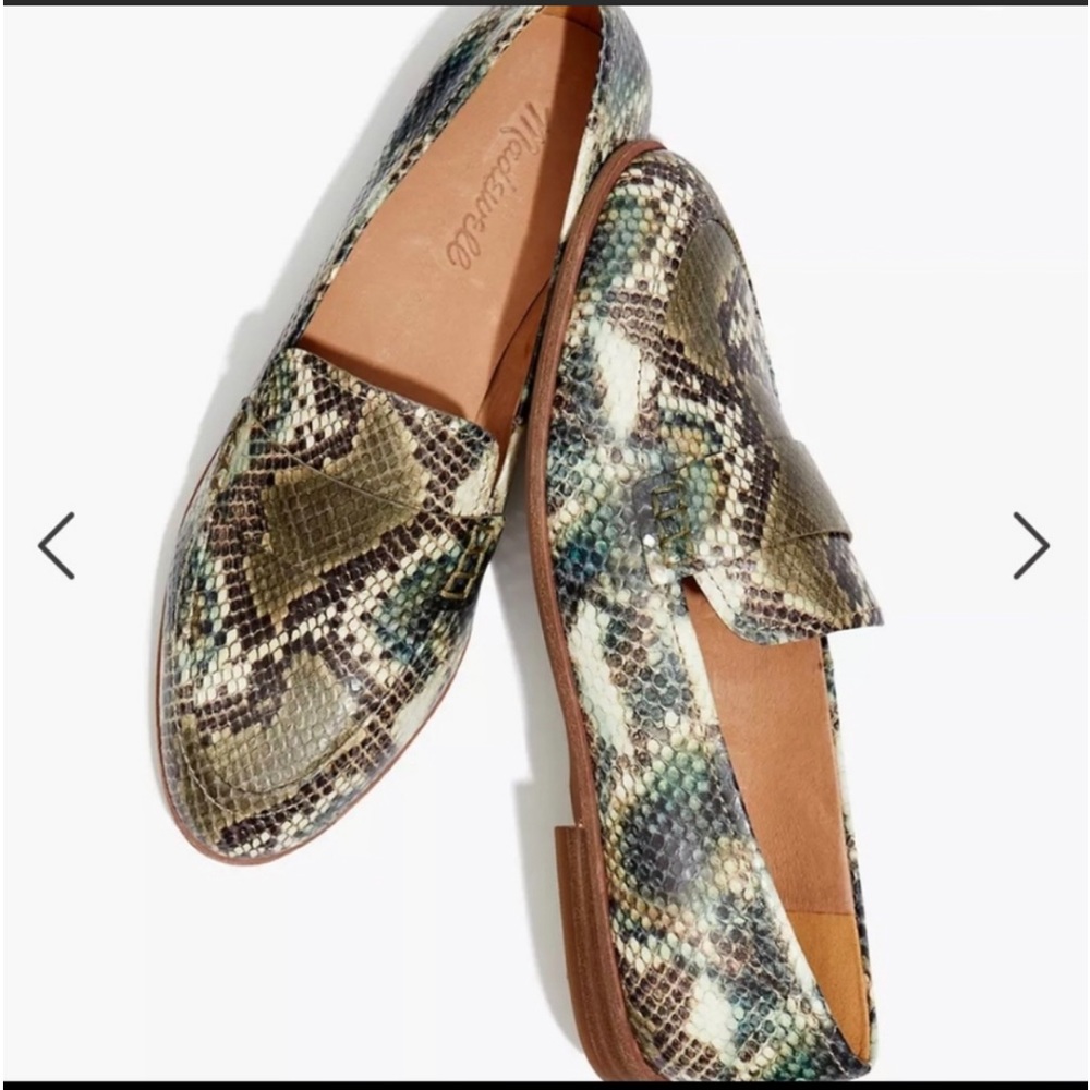 MADEWELL ALEX LEATHER SNAKESKIN LOAFER